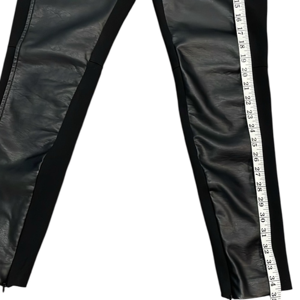 Lauren Ralph Lauren Black Stretch & Faux Leather Leggings with Ankle Zips 4 EUC - Picture 13 of 15